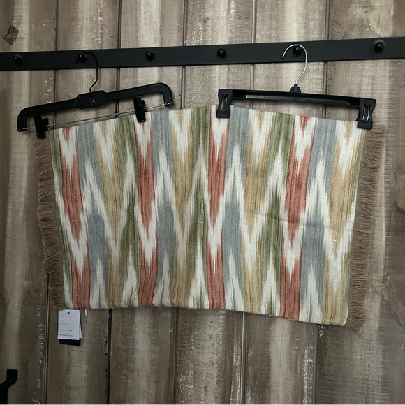 NWT Pottery Barn Kravet Ikat Lumbar Pillow Cover With Fringe - Picture 8 of 10